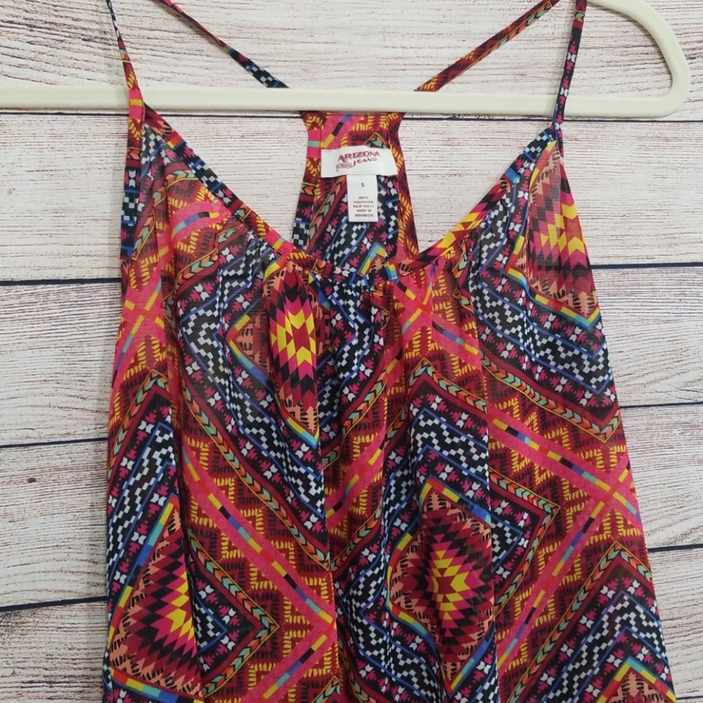 ❣SALE❣NWOT ARIZONA  Chiffon Swing Tank Aztec Print - Picture 3 of 8